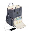 Sunveno Diaper Bag with USB - Grey